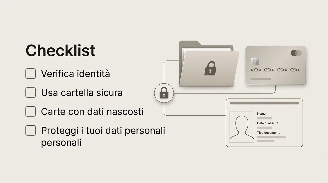 Checklist su pagamenti, documenti, protezione dei dati e condizioni di prelievo